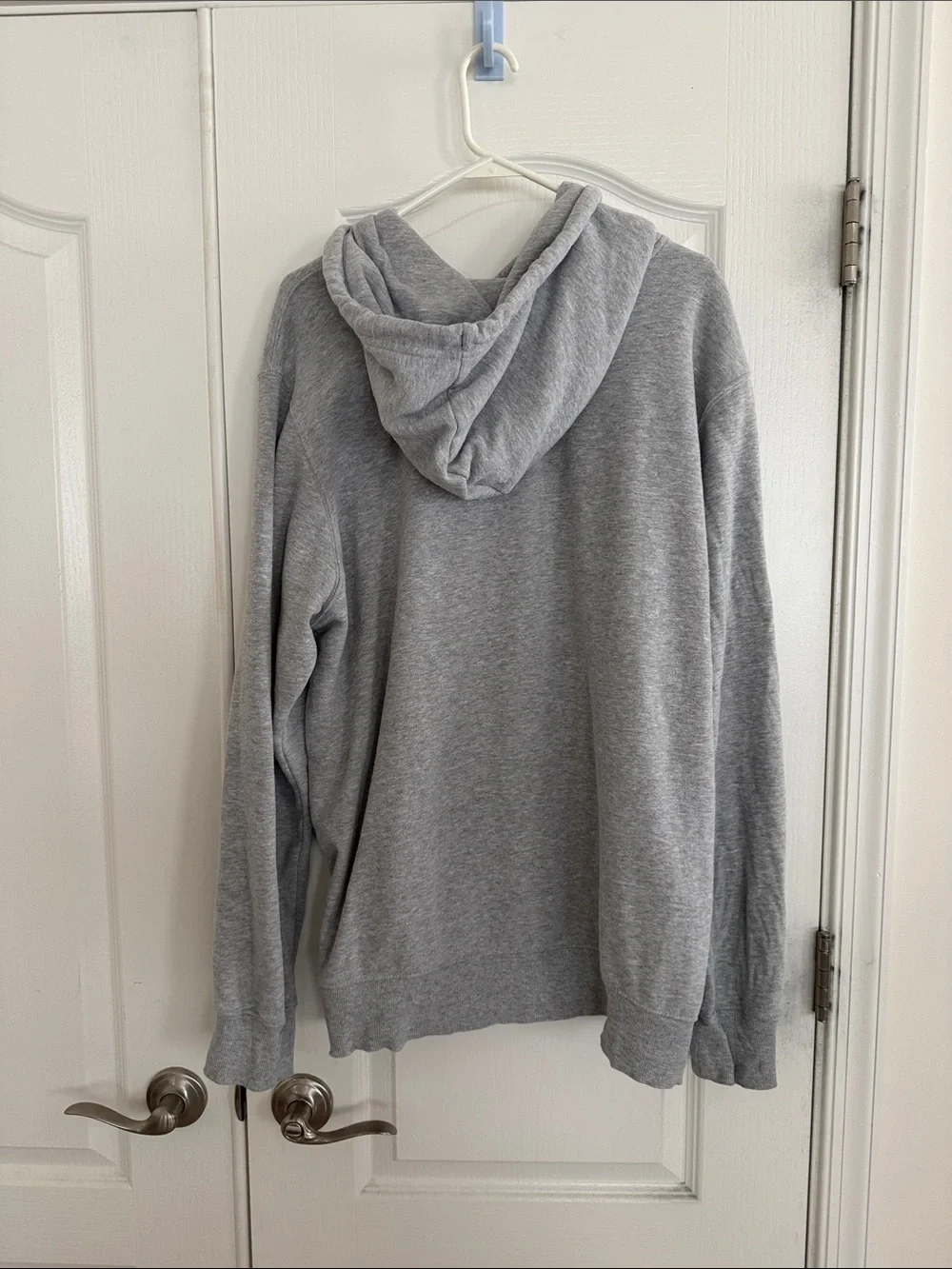 The North Face Light Gray Pullover Hoodie with White Logo